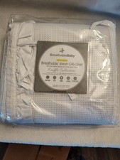 BreathableBaby Breathable Mesh Crib Liner - Deluxe Ruffle Collection - White