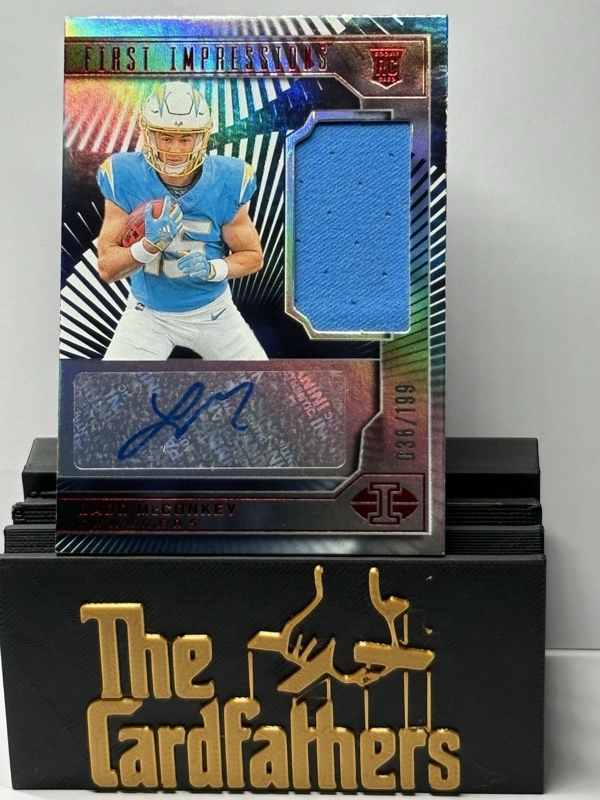 2024 Illusions Ladd McConkey Auto RC Patch /199 Red #112 Los Angeles Chargers