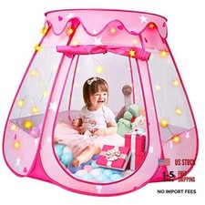 Princess Tent Girls Kids Playhouse Pop Up Play Tent with Tent with star lights
