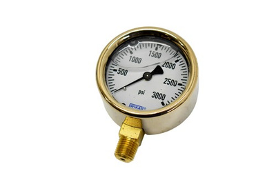 #ad WIKA 3000 PSI Analog Hydraulic Pressure Gauge Bottom Mount Brass Dial 1 2quot; NPT $29.99