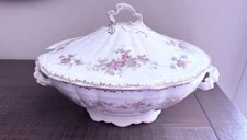 Z.S.& CO Bavaria Orleans Pink Roses Covered Soup Tureen
