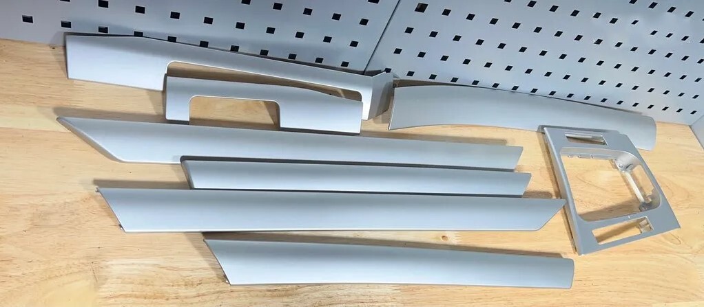 BMW 3 E46 Silver Interior Trim Kit Set Center Console Moldings