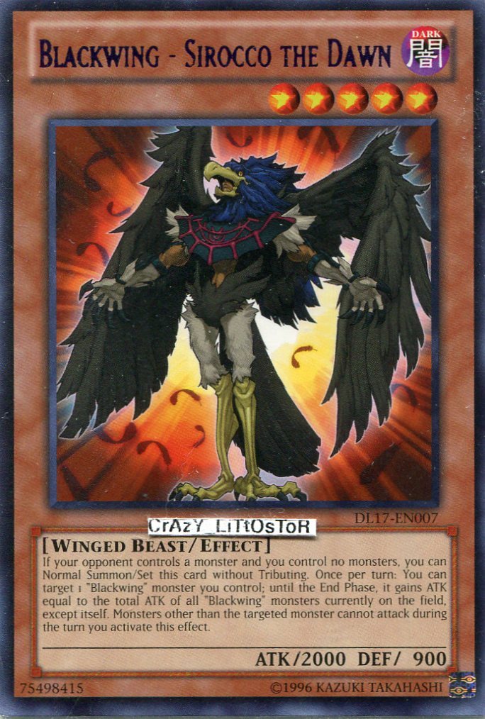 YU-GI-OH BLACKWING - SIROCCO THE DAWN PROMO PURPLE RARE NM
