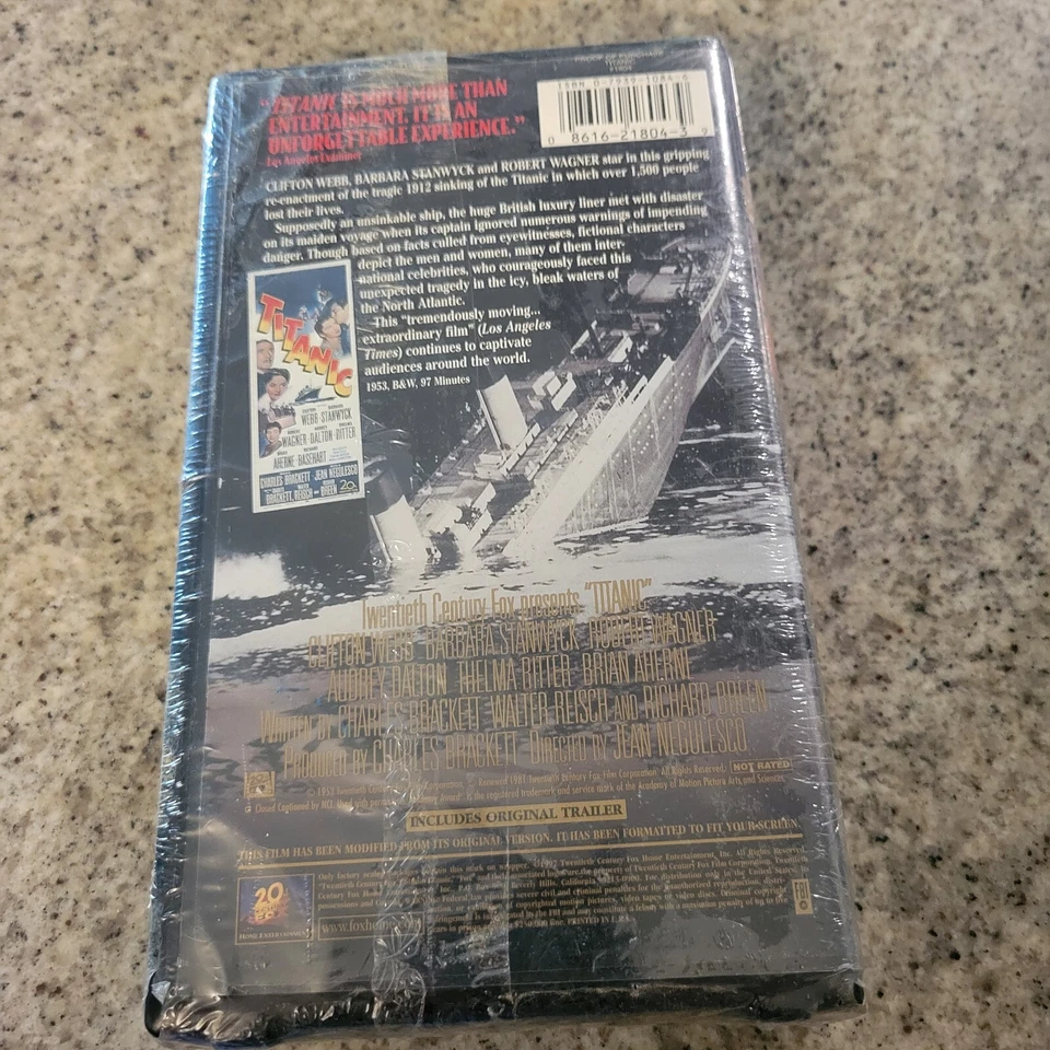 Titanic 1953 VHS Tape Barbara Stanwyck NEW SEALED Original Movie  - Image 4 of 4