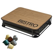 Bistro Bar Wood & Metal Coffee Pod Replacement Capsule Holder Slider Tray Rack
