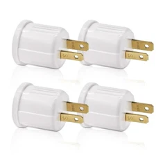 High Quality 4 Pack Outlet to Socket Adapter Plug-in Light to Light Bulb E26 E27