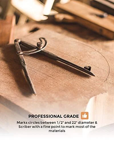 Compass Pencil Drawing Tool Drafting Compass for Geometry Woodworking - Image 3 of 4