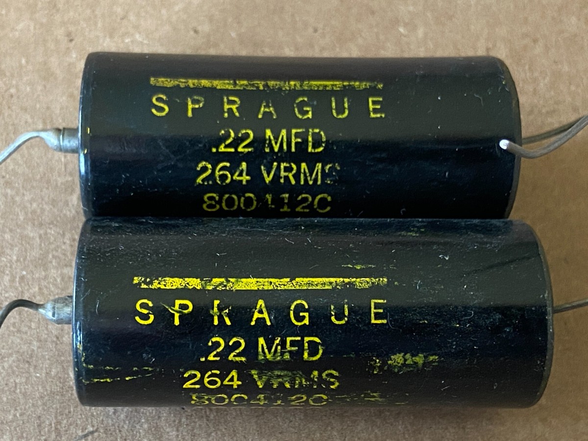 Pair NOS Vintage Sprague Black Beauty .22 uf 600v PIO