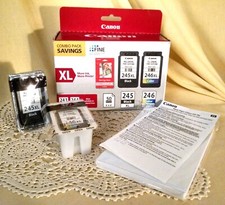 Canon Ink Black XL Color XL PG-245XL Fine CL-246XL 50 Glossy Photo Paper 4 x 6".