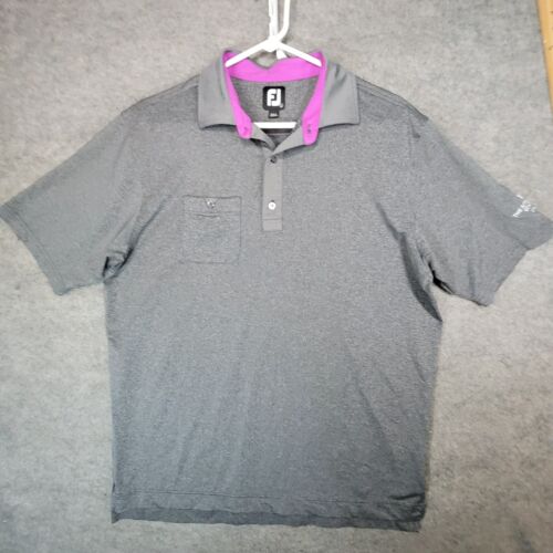 FootJoy Polo Camicia Uomo Grande Grigio Manica Corta Logo Golf - Foto 2 di 12