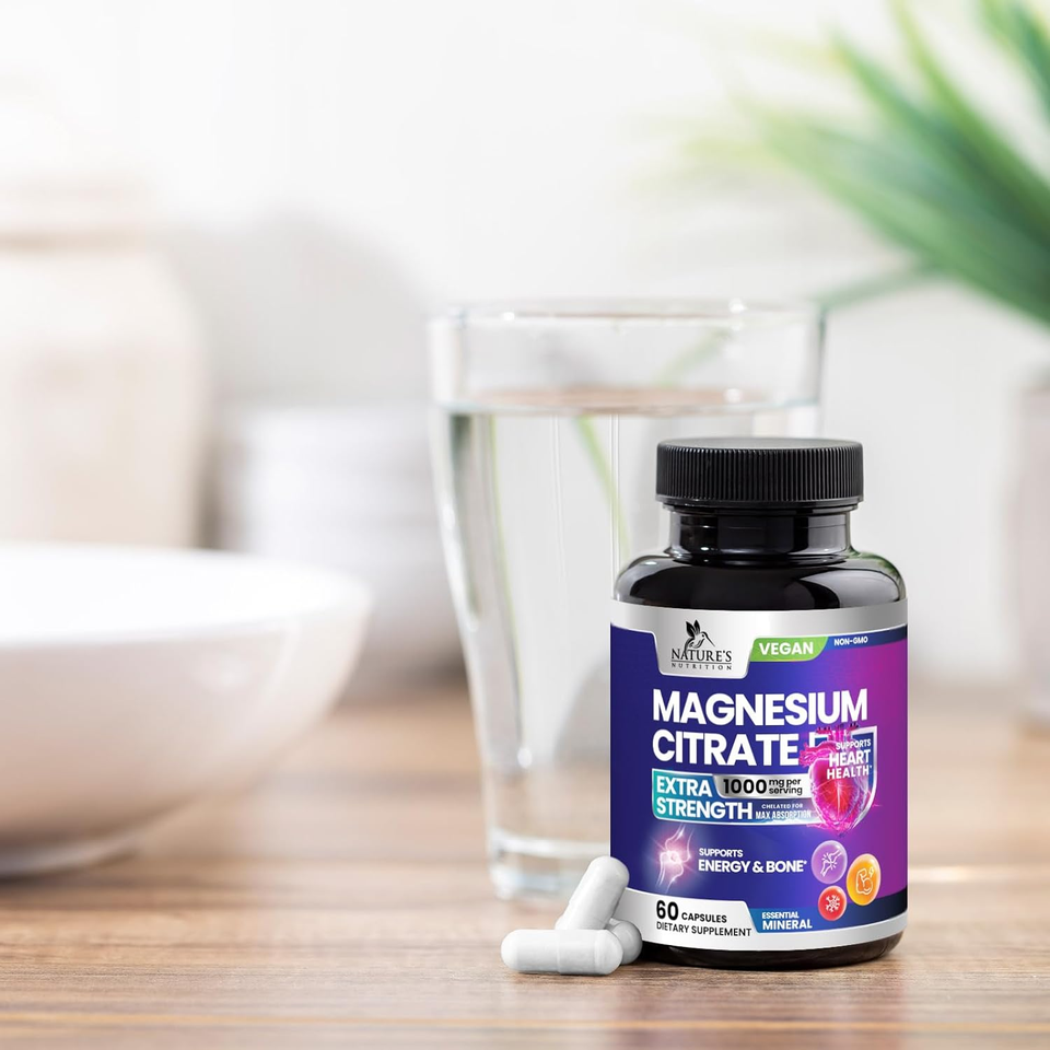 Magnesium Citrate Extra Strength 1000 Mg Chelated for Max Absorption