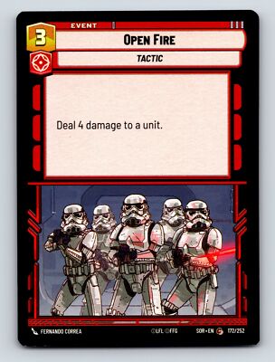 Tactic Aggression Open Fire Event Card Event Deal Four Damage Unit