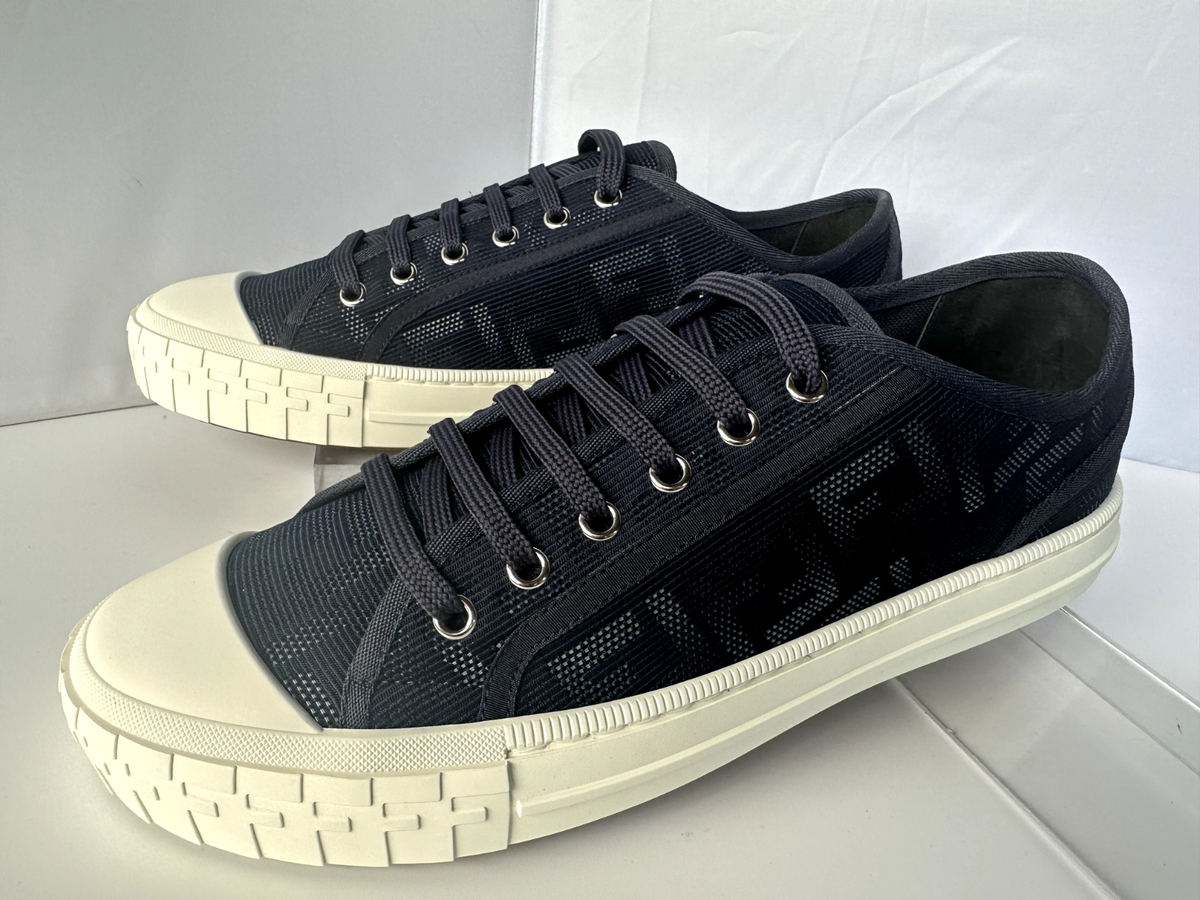 New Fendi Men's Domino Sneakers Size 10 Blue Tennis Shoes