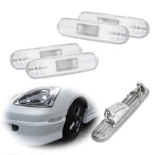 Front&Rear Clear Side Marker Light Housing For 02-05 Honda Civic Si EP3 / EP 3DR