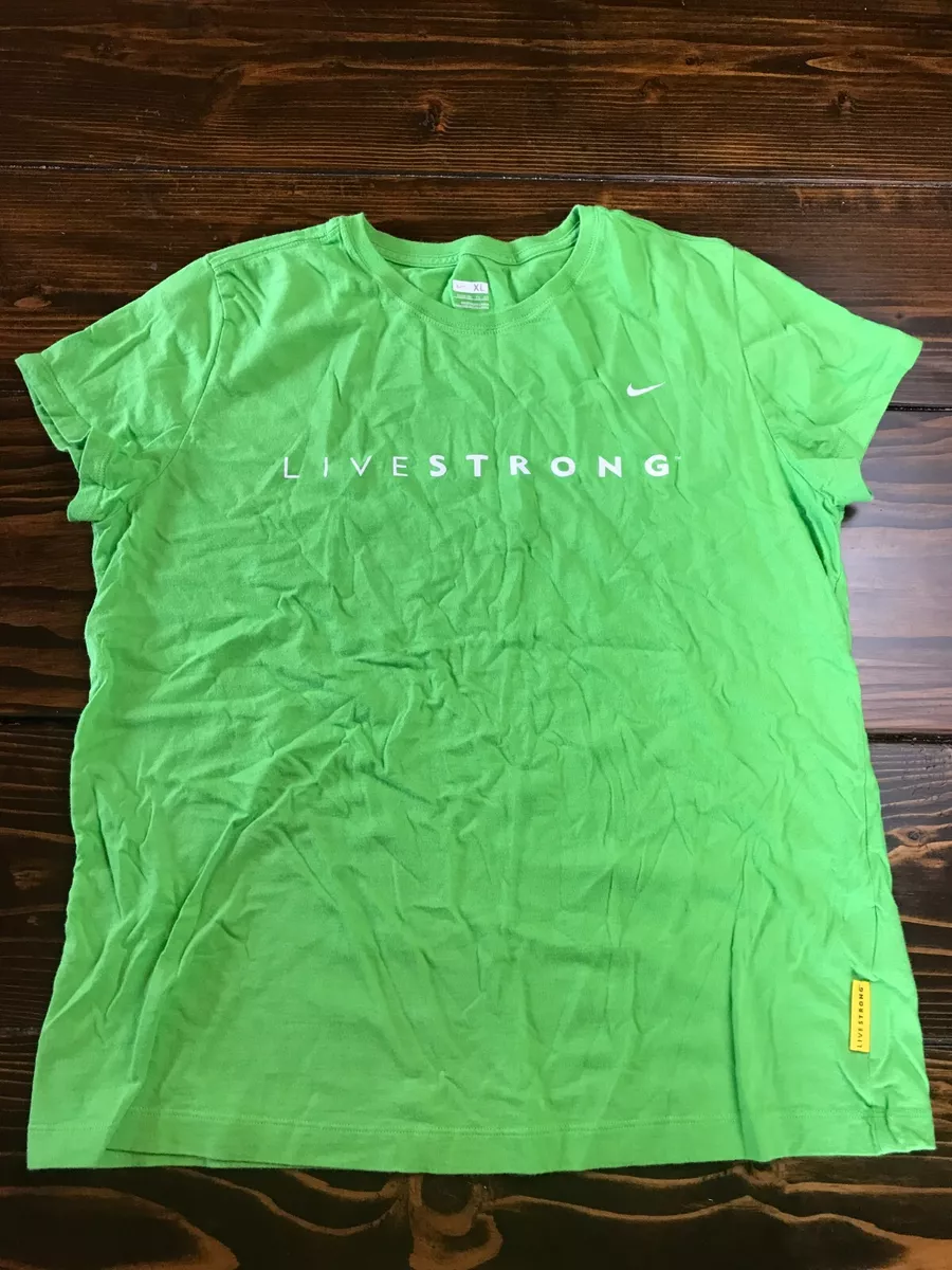 Nike Shirt Women s Size XL Lime Green LIVESTRONG Print eBay