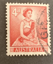 1959-63 Pre-Decimal Queen Elizabeth II 4d Carmine Stamp FU No WMK