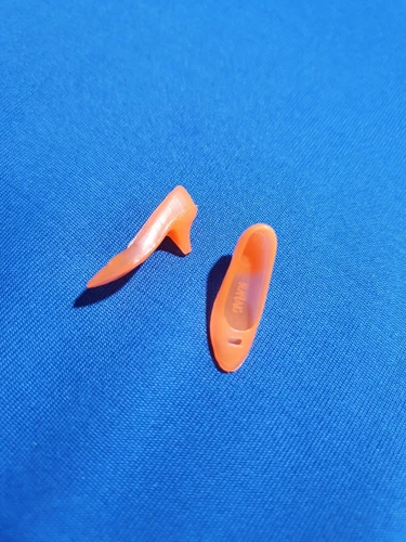 Barbie Pointed Heels Cut Out Shoes Japan Orange 60er 70er Vintage Zubehör Schuhe
