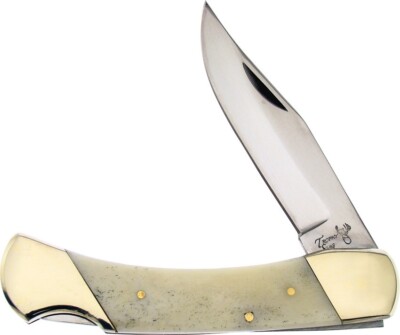Frost Cutlery Bear Claw Folding Knife 3.75'' Stainless Blade White Smooth Bone