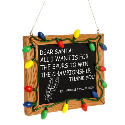 San Antonio Spurs Christmas Tree Ornament Chalkboard All I want win Championship