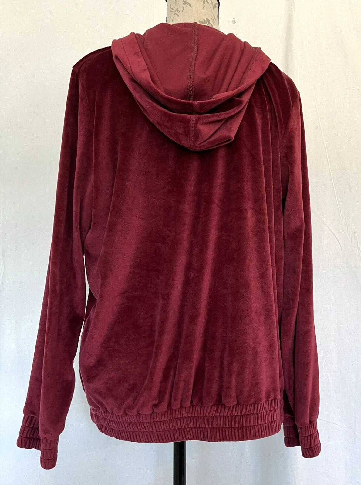 MICHAEL MICHAEL KORS Giacca Pullover Donna Velluto Borgogna con Cappuccio Elasticizzata M