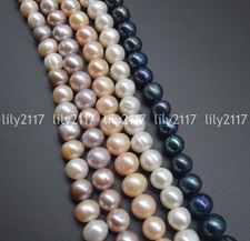 Natural 9-10mm Multicolor Akoya Freshwater Real Baroque Pearls Loose Beads 15''