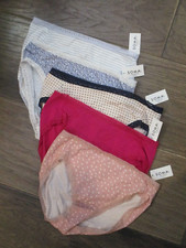 5-PACK SOMA COTTON MODAL LACE TRIM HIGH LEG PANTIES IN PINK/BLUE SIZE MEDIUM