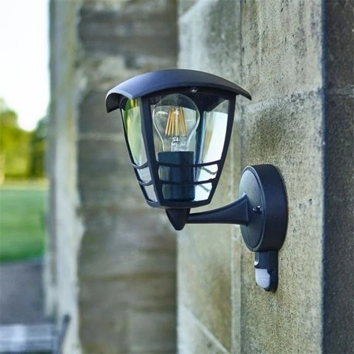 Philips Creek 60w E27 Fitting Outdoor Wall Lantern with PIR Sensor -Black Colour - Image 2 of 4