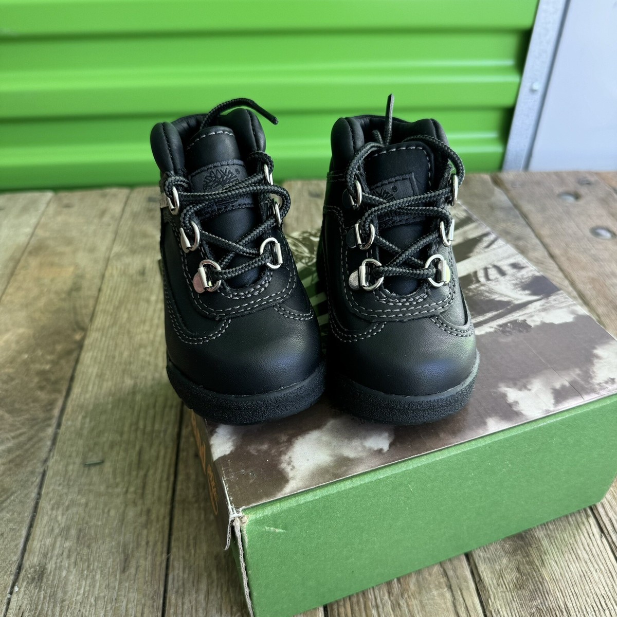 Vintage New In Box Vintage Timberland Field Boots Black On Black