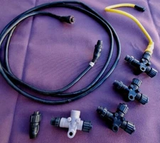 Garmin 2 Meter NMEA Backbone Cable Plus 3 T's 1 Terminal End 1 Cap End