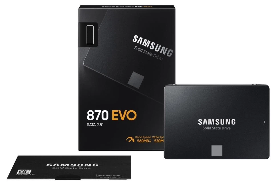 Samsung 870 EVO 2,5" 250GB 500GB 1TB 2TB 4TB SATA III 3D NAND Interne SSD KONVOLUT