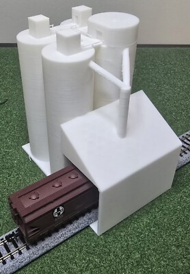 N Scale 1/160 Grain Mill Grain Elevator Grain Silo Plastic Facotry Industry 