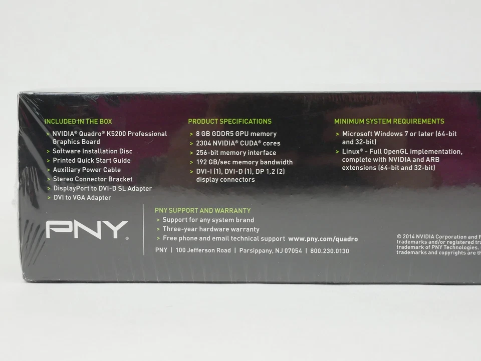 PNY Nvidia Quadro K5200 8GB 2xDVI 2x DP PCIE x16 VCQK5200-PB - Image 4 of 4
