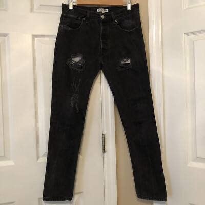 RE/DONE X Levis Black Distressed High Rise Jeans Sz 27