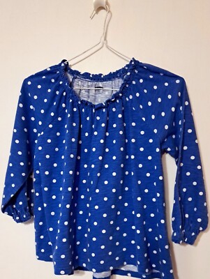 ''Old Navy'' Girls Blue/White Dots Top. Size 8.