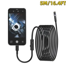 5M/16.4FT Dual Lens Borescope Endoscope Inspection Camera for iPhone Android iOS