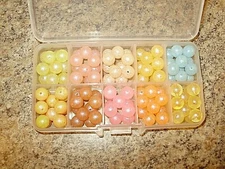 10mm 10 Color BLUE IRIDESCENT UV TROUT & STEELHEAD Bead Assortment Box 