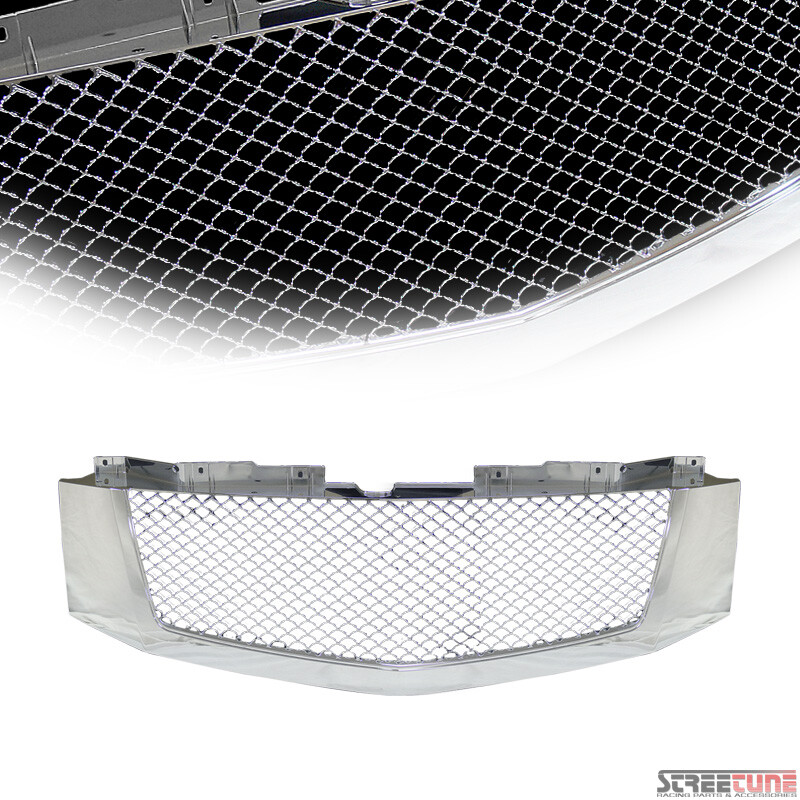 For 07-14 Escalade/EXT Chrome Mesh Front Hood Bumper Grill Grille Guard ABS