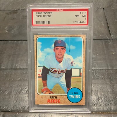 Cards Rich Rteese 1968 Topps Rich Reese #111 *Twins* PSA 8 NM-MT | eBay