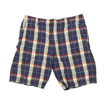 Tommy Bahama Shorts Mens 35 Relax Blue Plaud Linen Blend Casual Pockets