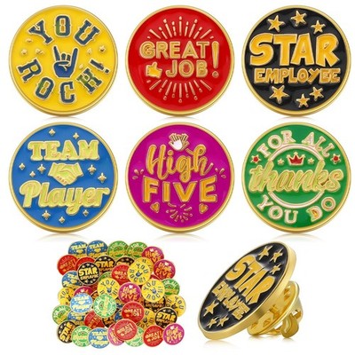 48 Pcs Recognition Pins Employee of The Month Lapel Pin 3/4 Inch Employee App...