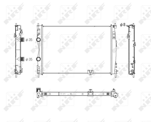Radiateur moteur NRF 53757 pour Nissan Qashqai 1.5 dCi et 2.0 OE 21400JD70A