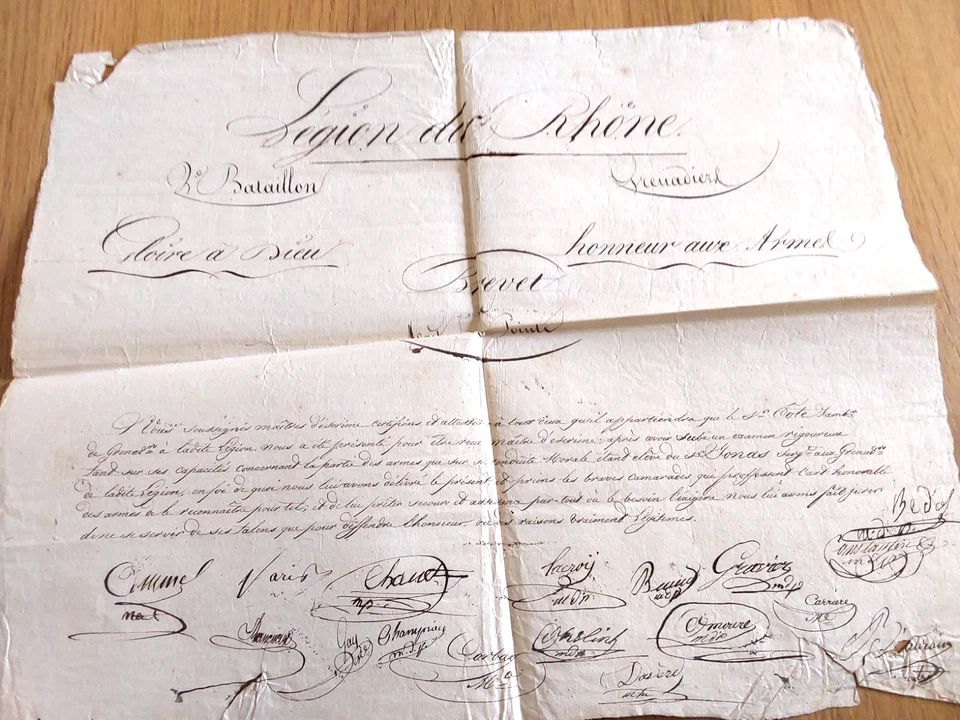 Brevet de maitre d’armes légion du Rhône Restauration - Photo 1/1