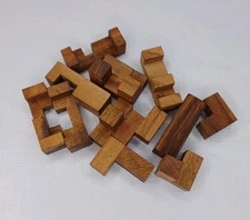 Wood Brain Teaser Wooden Cube Puzzle