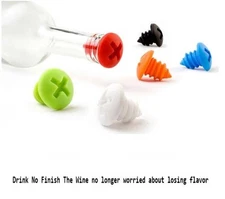 Reusable Silicone Screw Wine Stopper – Leakproof Saver for Standard Wine Bottles