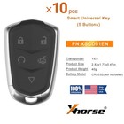 10x Xhorse Xscd01En For Cadillac Style Universal Xm38 Smart Remote Key 5 Buttons