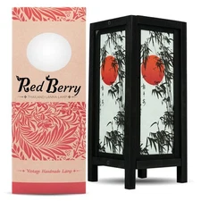 Handmade ASIAN Oriental Handcraft Japanese Sunset Bamboo Tree Art Bedside Table