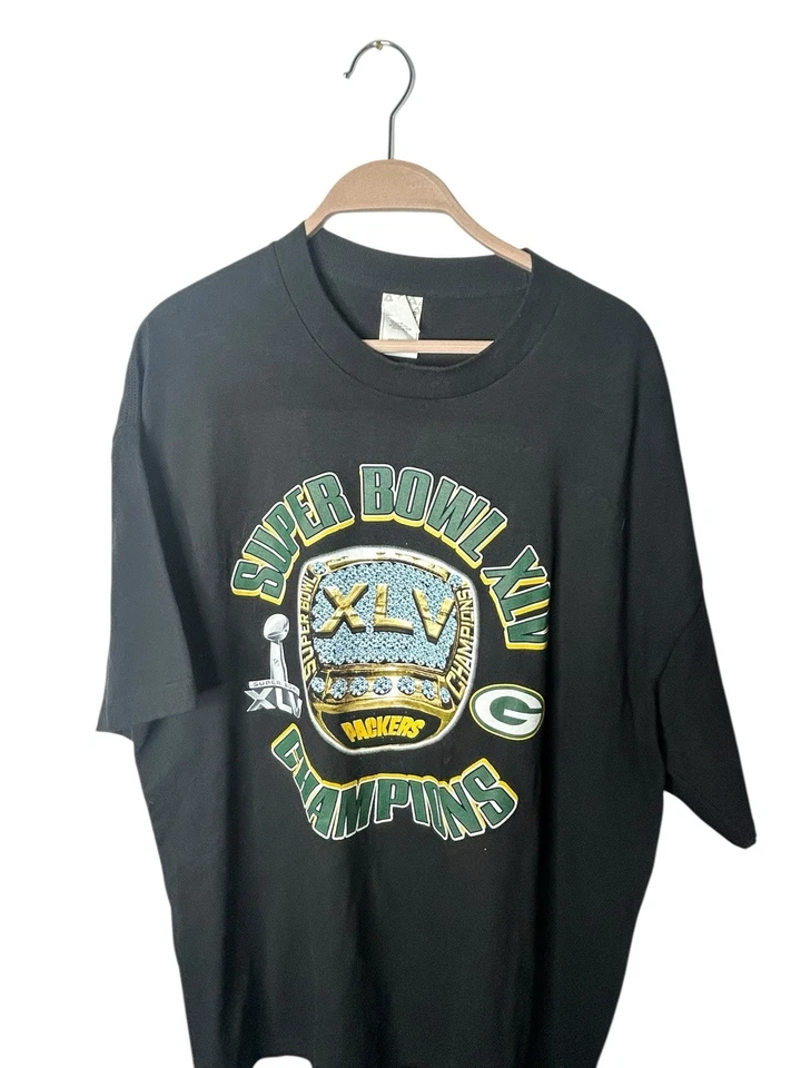 Camisa De Colección Green Bay Packers Para Hombres XL Super Bowl XLV 45 Packers Anillo Foto 2 de 4