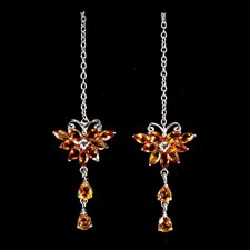 925 Sterling Silver Earrings Pear Citrine 4x3mm Natural Gemstone Jewelry