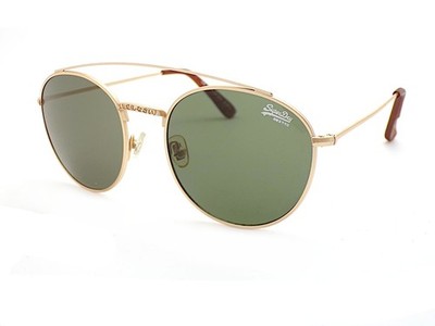 Superdry Indanna Round Sonnenbrille mattgoldfarben mit dunkelgrünen CAT.3-Gläsern 001