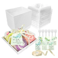 50 PCS Charcuterie Boxes with Clear Lids 5.3 * 5 * 2.5 Inches Paper Bakery Bo...